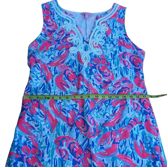 Lilly Pulitzer Harper Shift Dress in Cosmic Coral Cracked Up Lobster Print Large - Picture 10 of 10